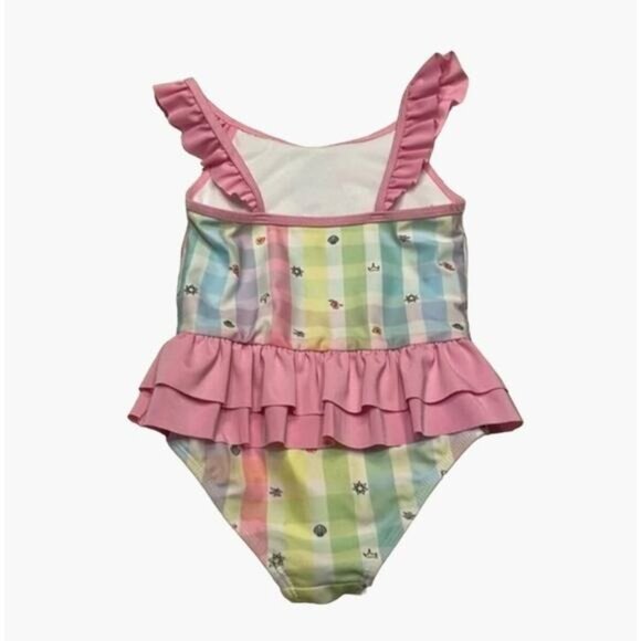Disney Princess SWIM Bathing SUIT Pastel Ruffle 50+ UPF One Piece - Picture 2 of 6